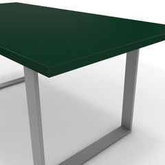 Étkezőasztal - Antara festett ezüst lábbal - Forest zöld, méret: 180x90