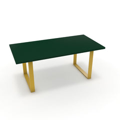 Étkezőasztal - Antara festett arany lábbal - Forest zöld, méret: 180x90