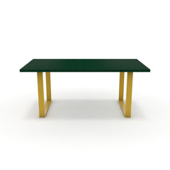 Étkezőasztal - Antara festett arany lábbal - Forest zöld, méret: 180x90