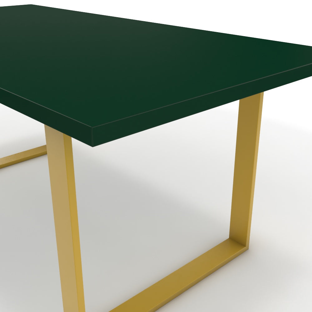 Étkezőasztal - Antara festett arany lábbal - Forest zöld, méret: 180x90