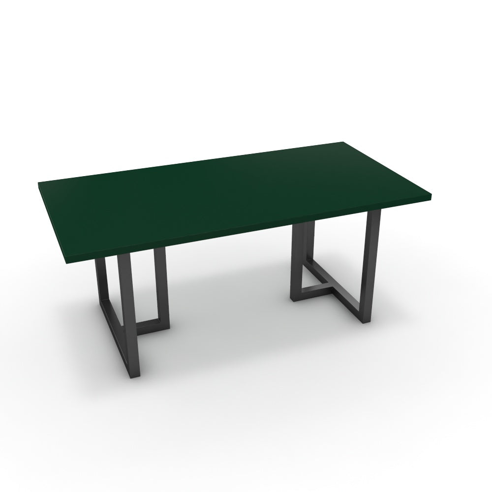 Étkezőasztal - Asara fekete lábbal - Forest zöld, méret: 180x90