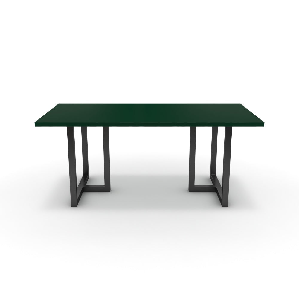 Étkezőasztal - Asara fekete lábbal - Forest zöld, méret: 180x90