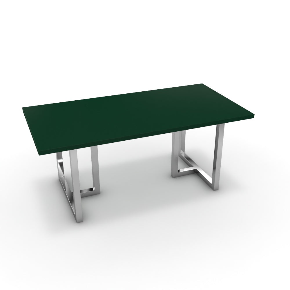 Étkezőasztal - Asara króm lábbal - Forest zöld, méret: 180x90