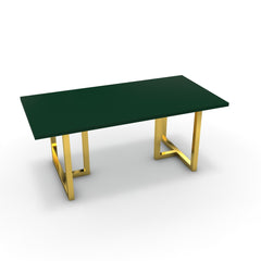 Étkezőasztal - Asara arany lábbal - Forest zöld, méret: 180x90