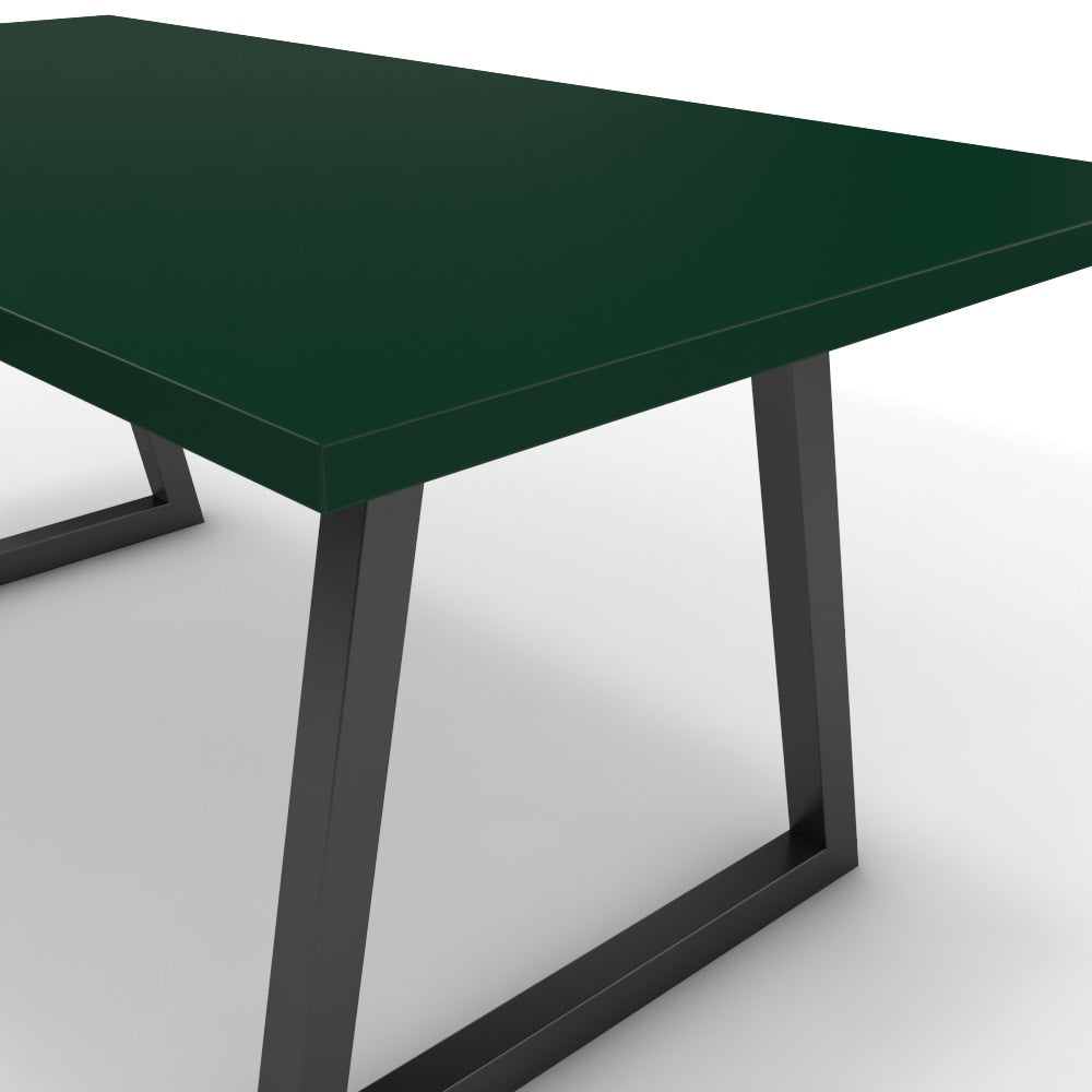 Étkezőasztal - Bala fekete lábbal - Forest zöld, méret: 180x90