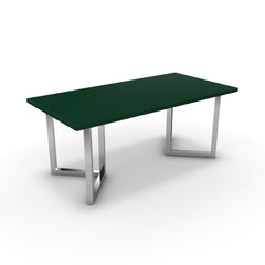 Étkezőasztal - Indra króm lábbal - Forest zöld, méret: 180x90