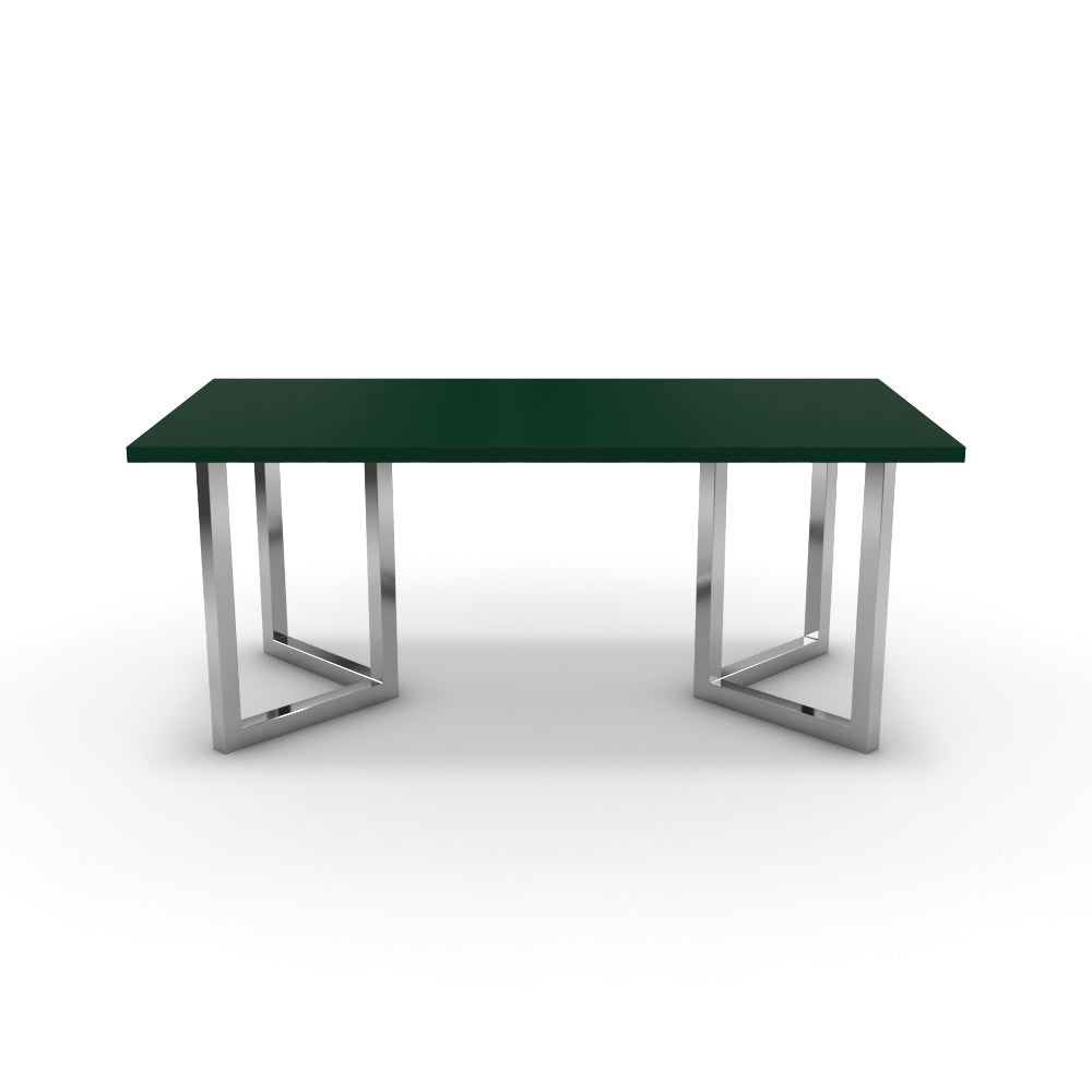 Étkezőasztal - Indra króm lábbal - Forest zöld, méret: 180x90