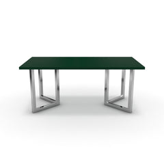 Étkezőasztal - Indra króm lábbal - Forest zöld, méret: 180x90
