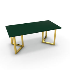 Étkezőasztal - Indra arany lábbal - Forest zöld, méret: 180x90