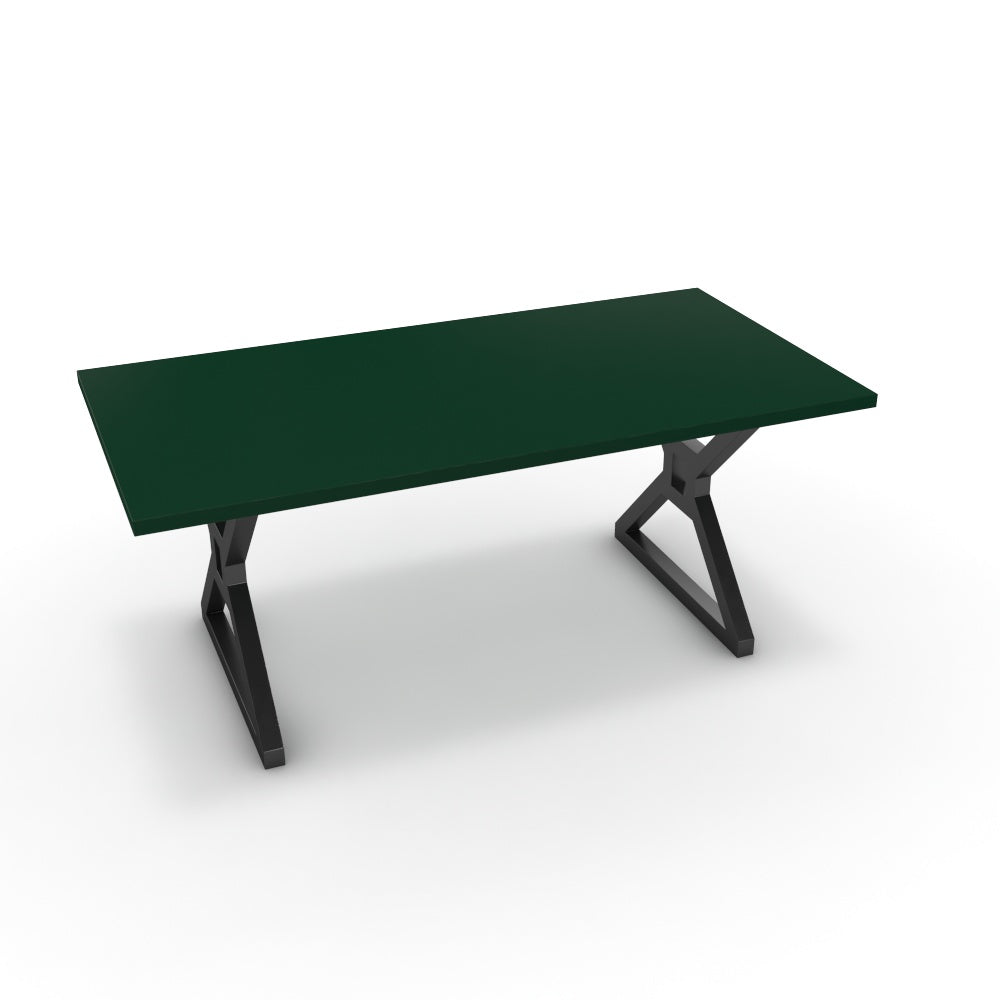 Étkezőasztal - Mandira fekete lábbal - Forest zöld, méret: 180x90