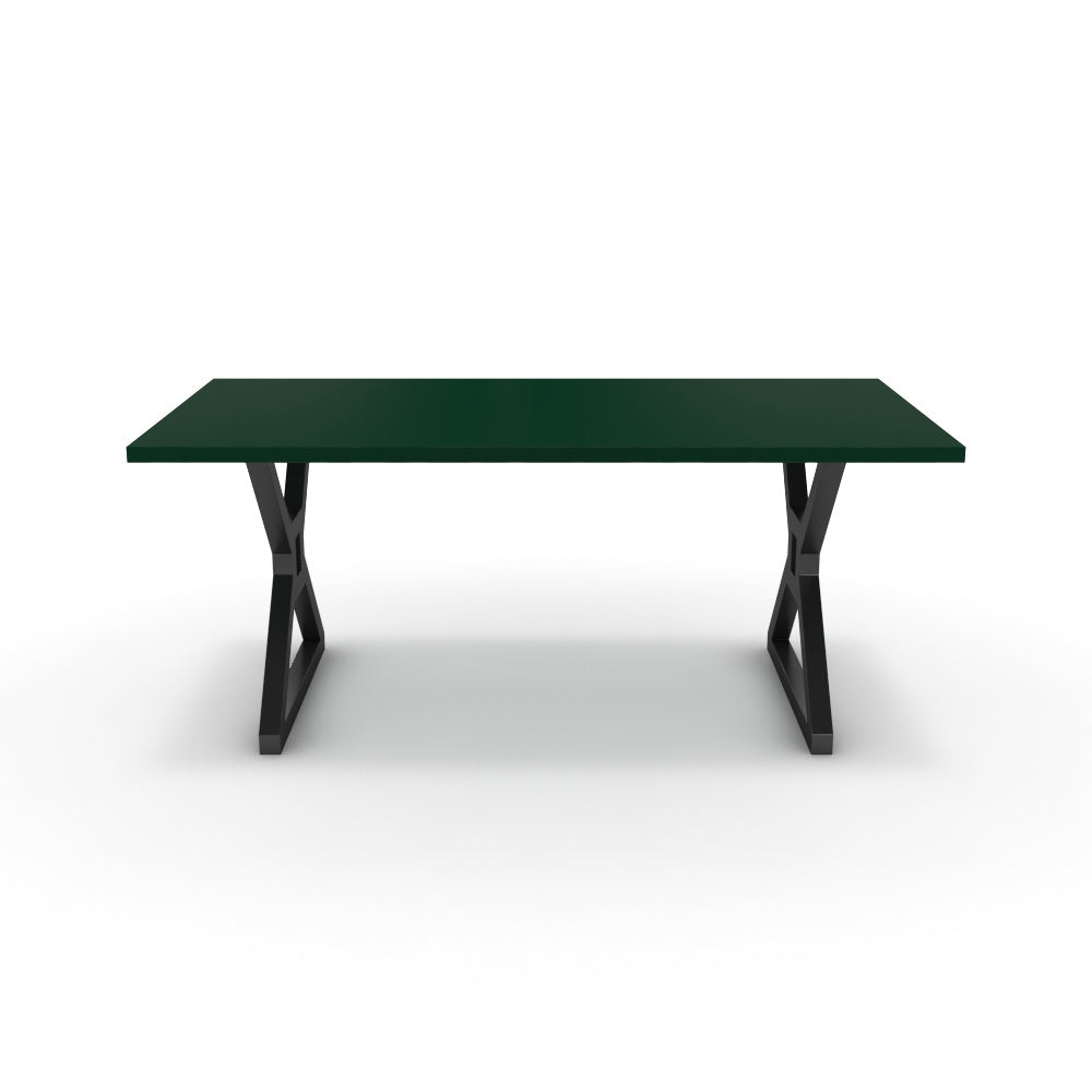 Étkezőasztal - Mandira fekete lábbal - Forest zöld, méret: 180x90