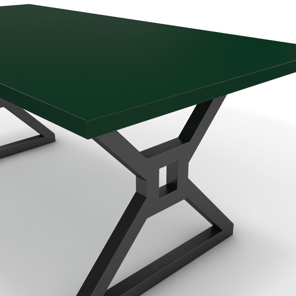 Étkezőasztal - Mandira fekete lábbal - Forest zöld, méret: 180x90