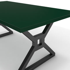 Étkezőasztal - Mandira fekete lábbal - Forest zöld, méret: 180x90