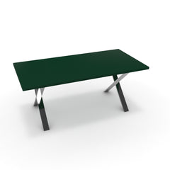 Étkezőasztal - Préma króm lábbal - Forest zöld, méret: 180x90