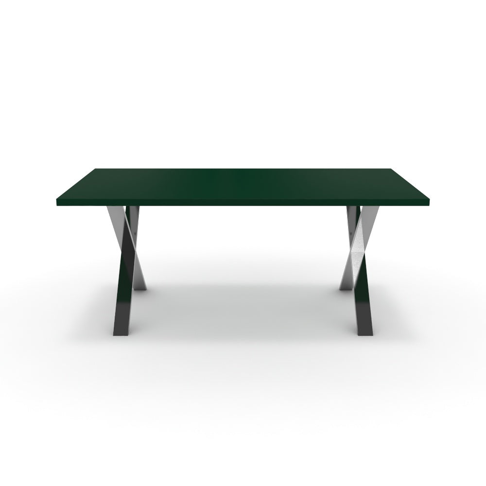 Étkezőasztal - Préma króm lábbal - Forest zöld, méret: 180x90