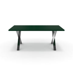 Étkezőasztal - Préma króm lábbal - Forest zöld, méret: 180x90