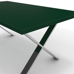 Étkezőasztal - Préma króm lábbal - Forest zöld, méret: 180x90