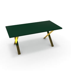 Étkezőasztal - Préma arany lábbal - Forest zöld, méret: 180x90
