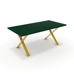 Étkezőasztal - Préma festett arany lábbal - Forest zöld, méret: 180x90