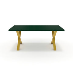 Étkezőasztal - Préma festett arany lábbal - Forest zöld, méret: 180x90
