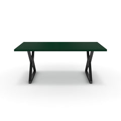 Étkezőasztal - Uttama fekete lábbal - Forest zöld, méret: 180x90