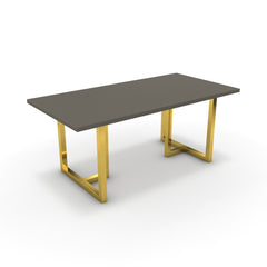 Étkezőasztal - Asara arany lábbal - Fosszil szürke, méret: 180x90