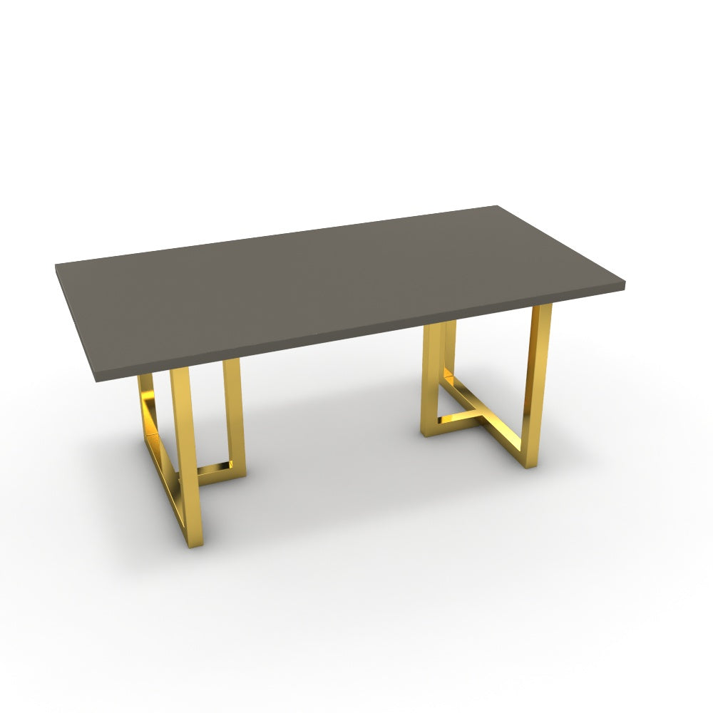 Étkezőasztal - Asara arany lábbal - Fosszil szürke, méret: 180x90
