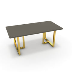 Étkezőasztal - Asara arany lábbal - Fosszil szürke, méret: 180x90