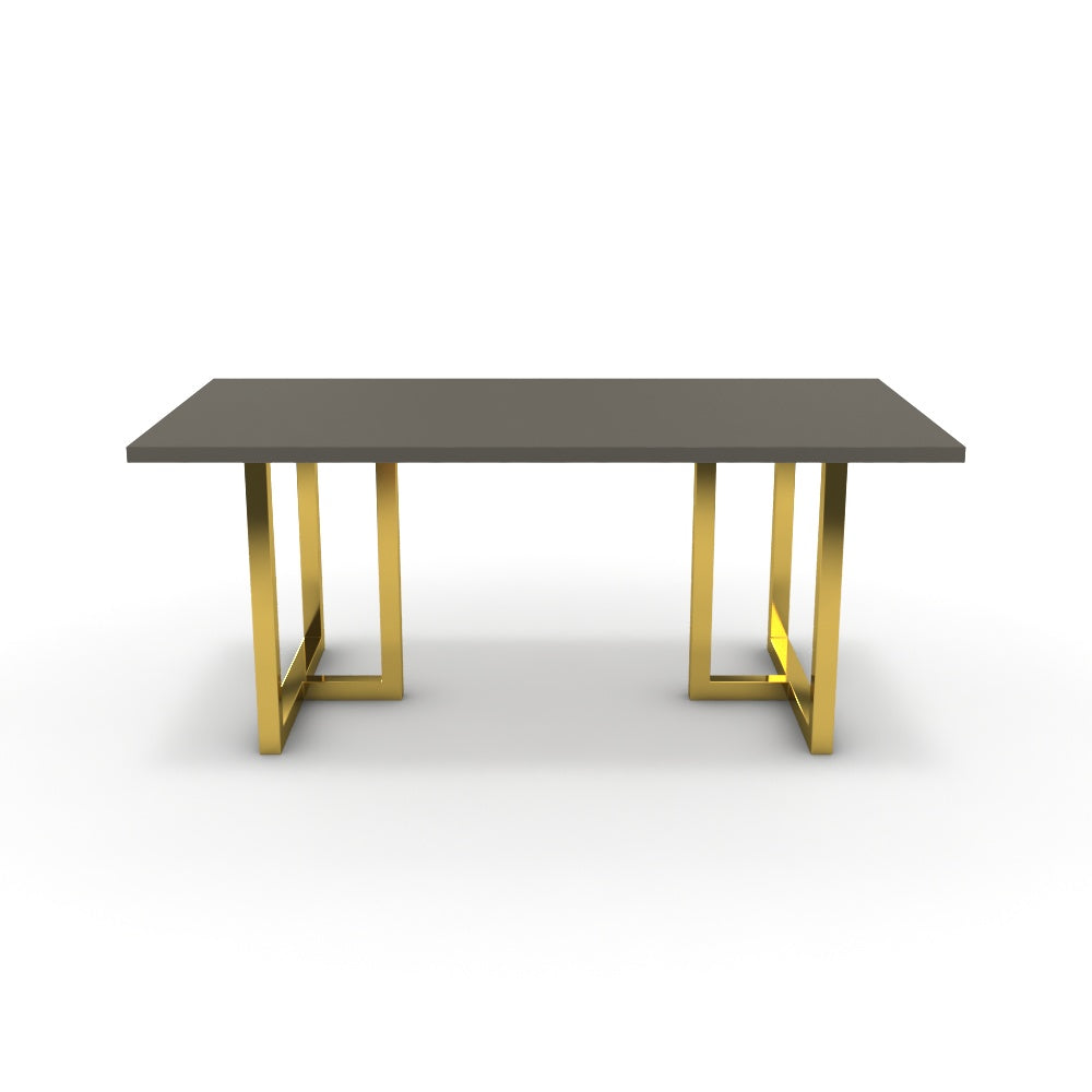Étkezőasztal - Asara arany lábbal - Fosszil szürke, méret: 180x90