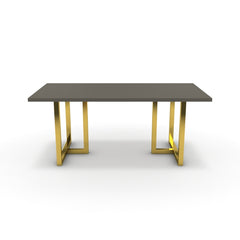 Étkezőasztal - Asara arany lábbal - Fosszil szürke, méret: 180x90