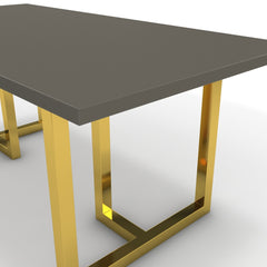 Étkezőasztal - Asara arany lábbal - Fosszil szürke, méret: 180x90