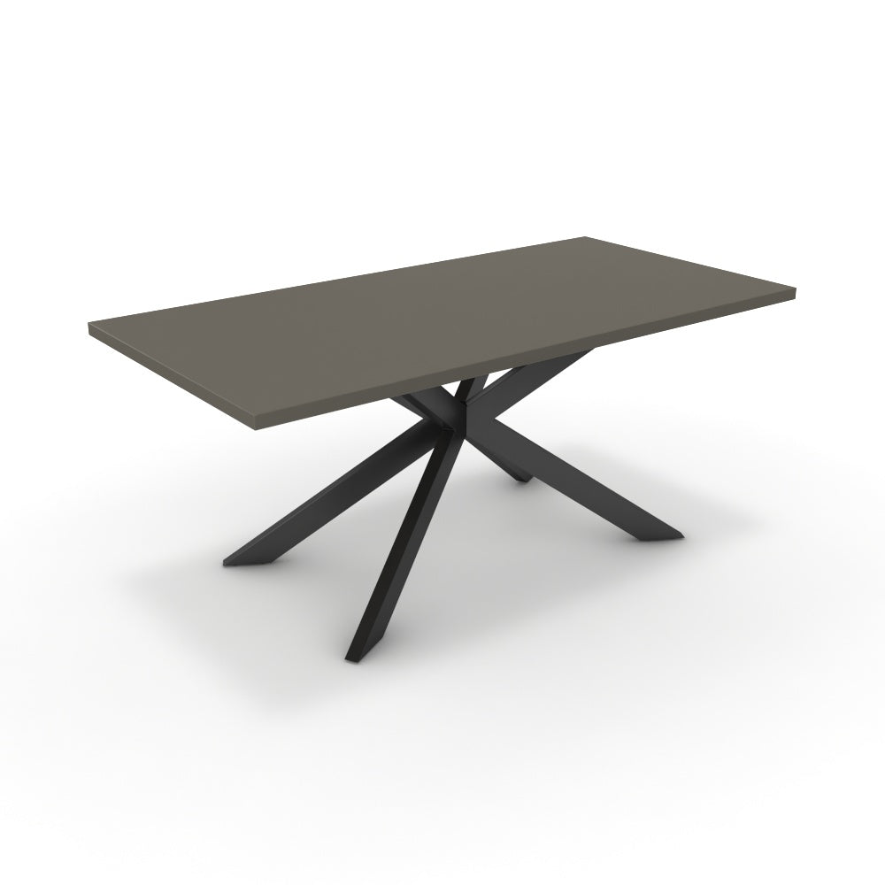 Étkezőasztal - Jama fekete lábbal - Fosszil szürke, méret: 180x90