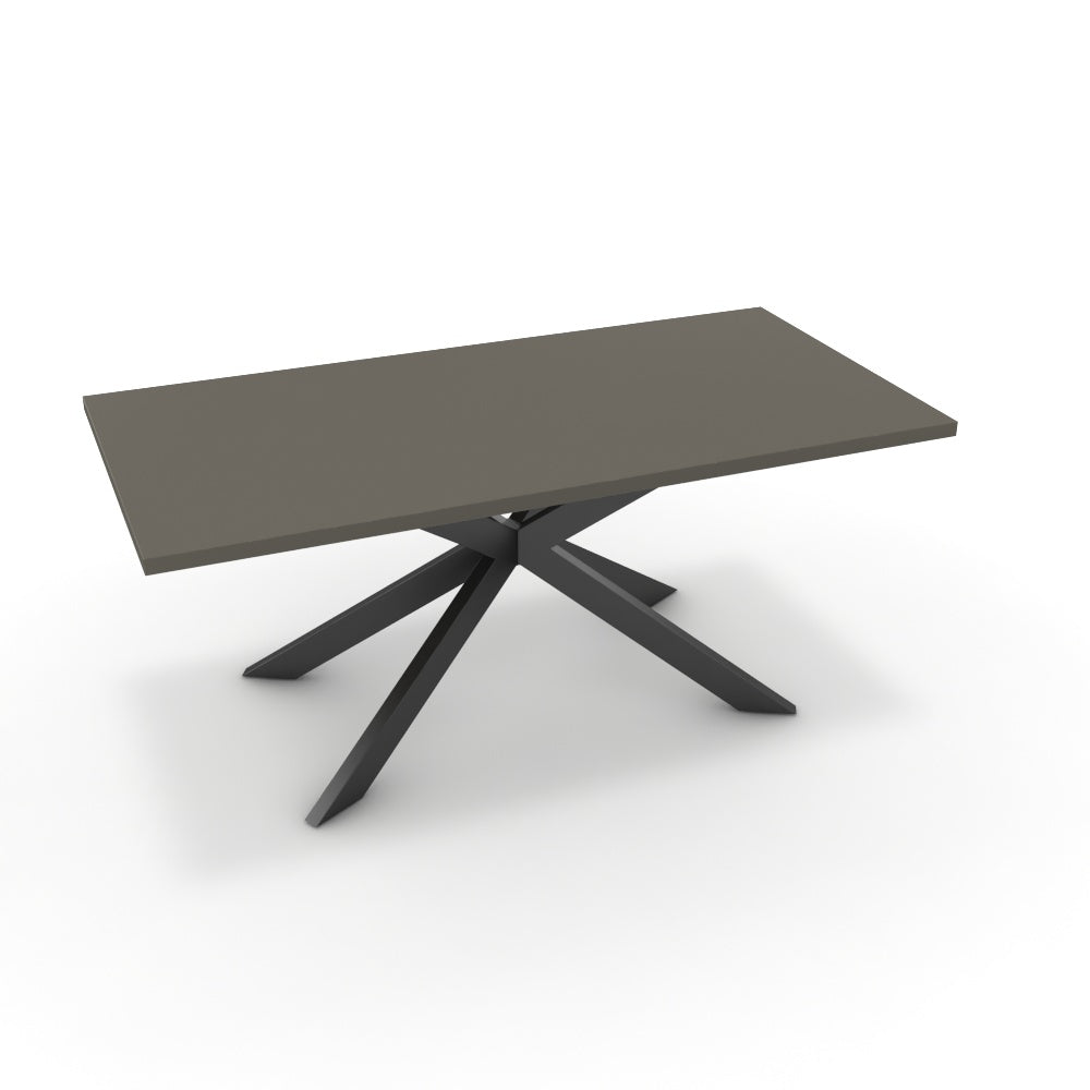 Étkezőasztal - Jama fekete lábbal - Fosszil szürke, méret: 180x90