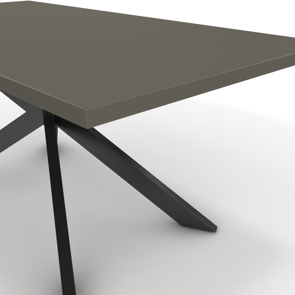 Étkezőasztal - Jama fekete lábbal - Fosszil szürke, méret: 180x90