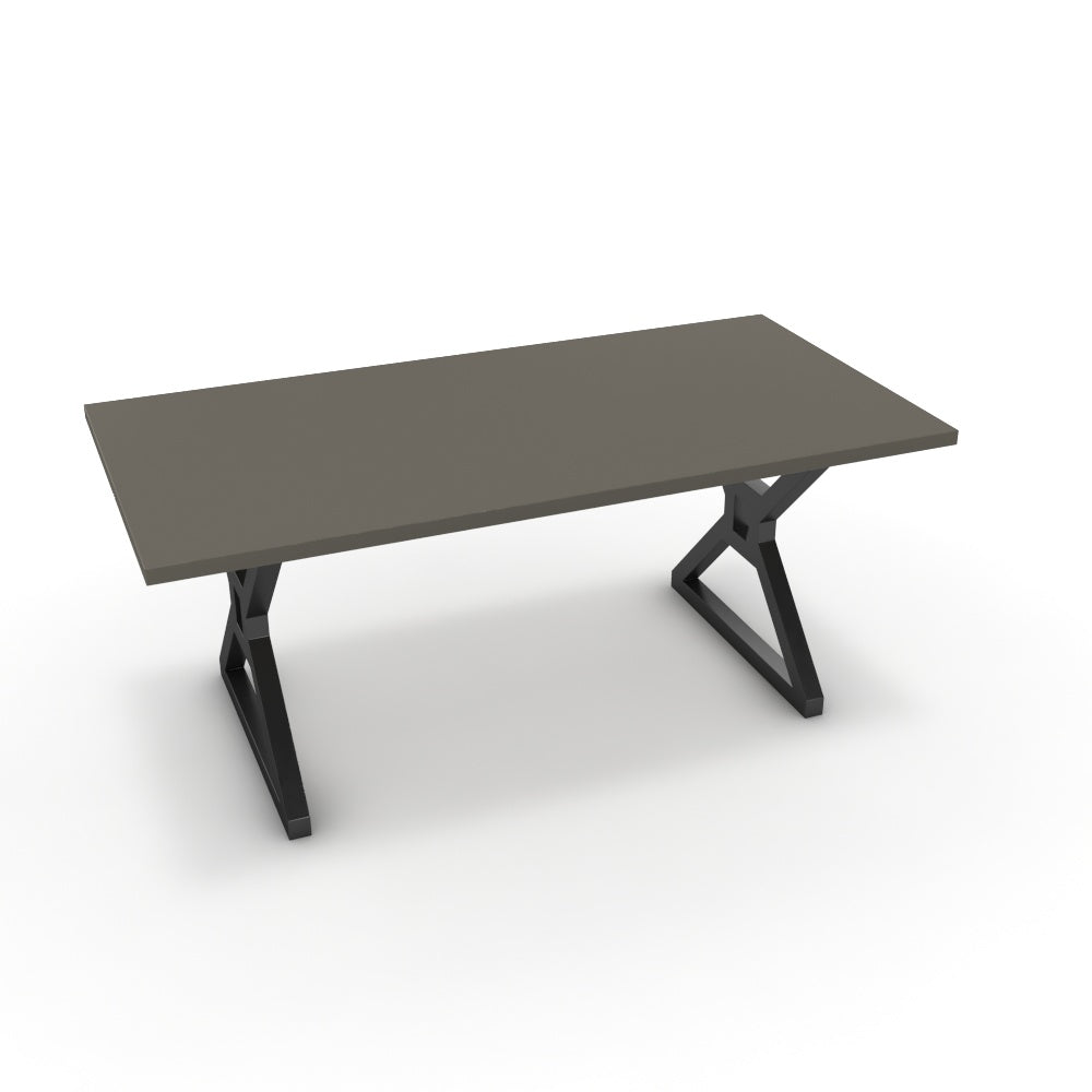 Étkezőasztal - Mandira fekete lábbal - Fosszil szürke, méret: 180x90