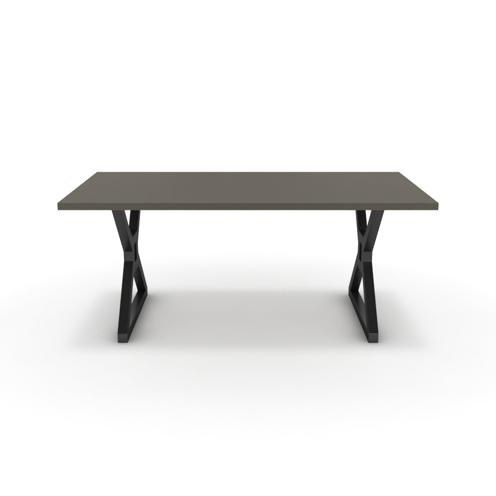 Étkezőasztal - Mandira fekete lábbal - Fosszil szürke, méret: 180x90