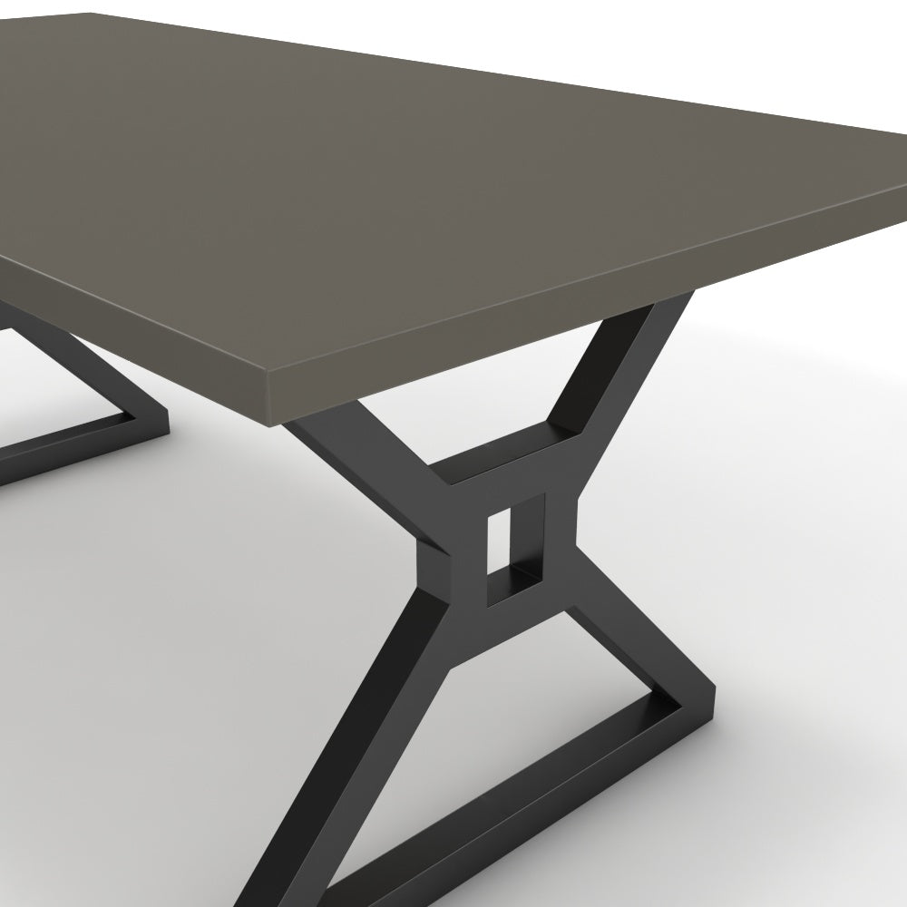 Étkezőasztal - Mandira fekete lábbal - Fosszil szürke, méret: 180x90