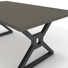 Étkezőasztal - Mandira fekete lábbal - Fosszil szürke, méret: 180x90