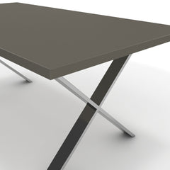 Étkezőasztal - Préma króm lábbal - Fosszil szürke, méret: 180x90