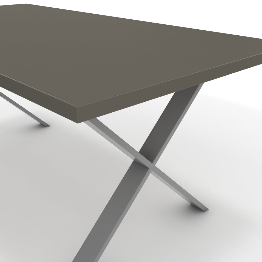 Étkezőasztal - Préma festett ezüst lábbal - Fosszil szürke, méret: 180x90