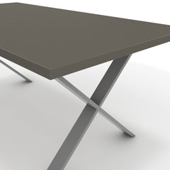 Étkezőasztal - Préma festett ezüst lábbal - Fosszil szürke, méret: 180x90