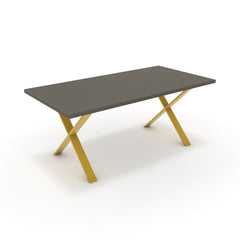 Étkezőasztal - Préma festett arany lábbal - Fosszil szürke, méret: 180x90