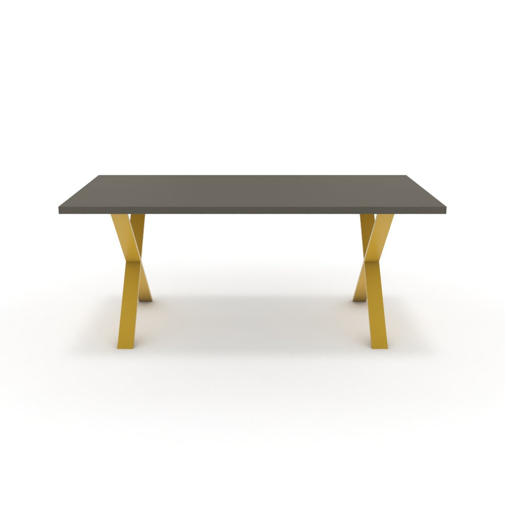 Étkezőasztal - Préma festett arany lábbal - Fosszil szürke, méret: 180x90