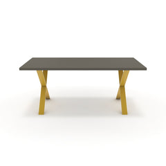 Étkezőasztal - Préma festett arany lábbal - Fosszil szürke, méret: 180x90