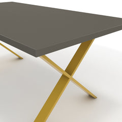 Étkezőasztal - Préma festett arany lábbal - Fosszil szürke, méret: 180x90