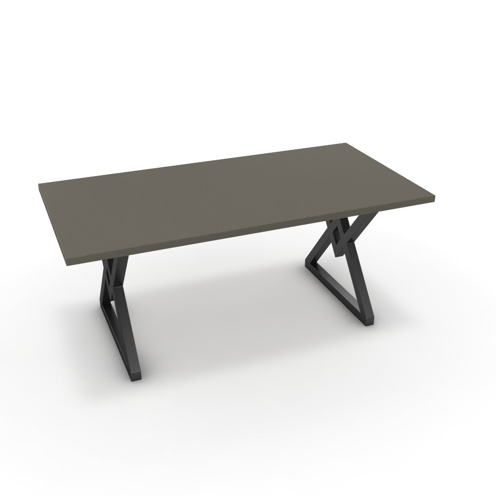 Étkezőasztal - Uttama fekete lábbal - Fosszil szürke, méret: 180x90