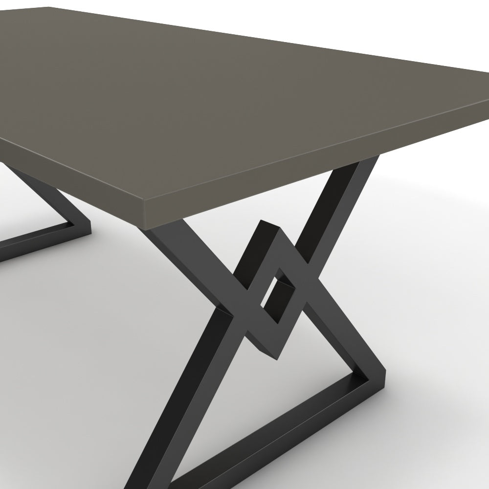 Étkezőasztal - Uttama fekete lábbal - Fosszil szürke, méret: 180x90