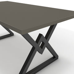 Étkezőasztal - Uttama fekete lábbal - Fosszil szürke, méret: 180x90