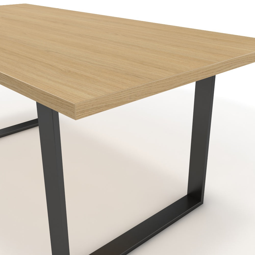 Étkezőasztal - Antara fekete lábbal - Vicenza tölgy, méret: 180x90