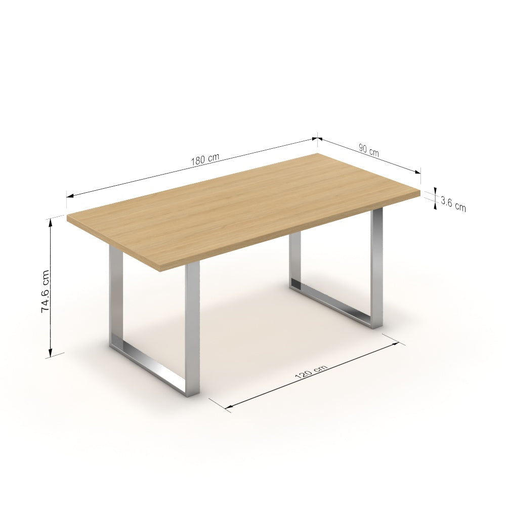 Étkezőasztal - Antara króm lábbal - Vicenza tölgy, méret: 180x90